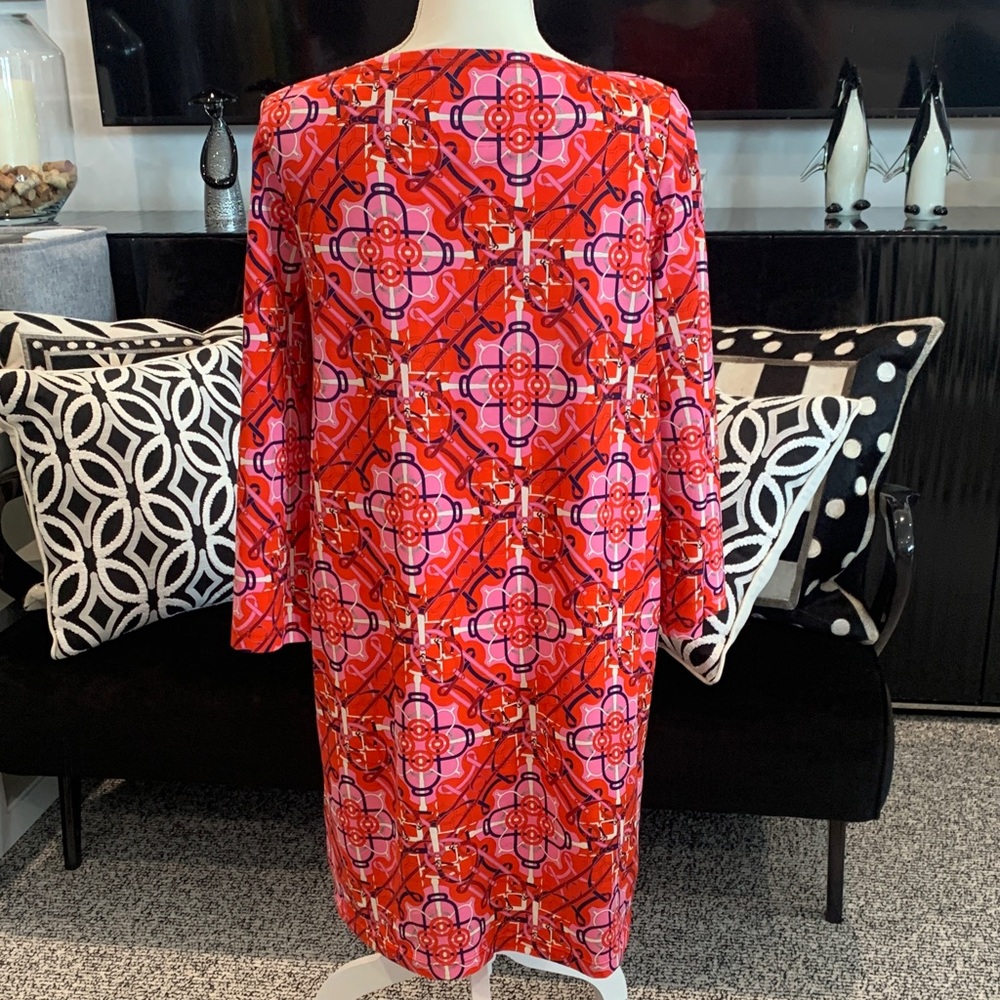 HERMES Red Geometric Shift Dress - Women's. Size 42. Never worn❤️🩷❤️ - Picture 2 of 6